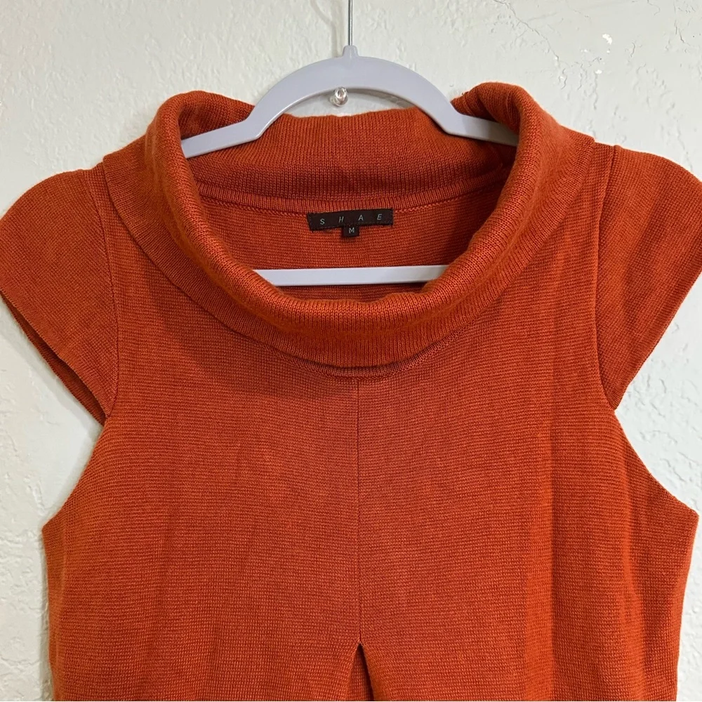 Shae Women’s Sweater Dress Cowl Neck Rust Front Pockets Size M - Picture 5 of 11